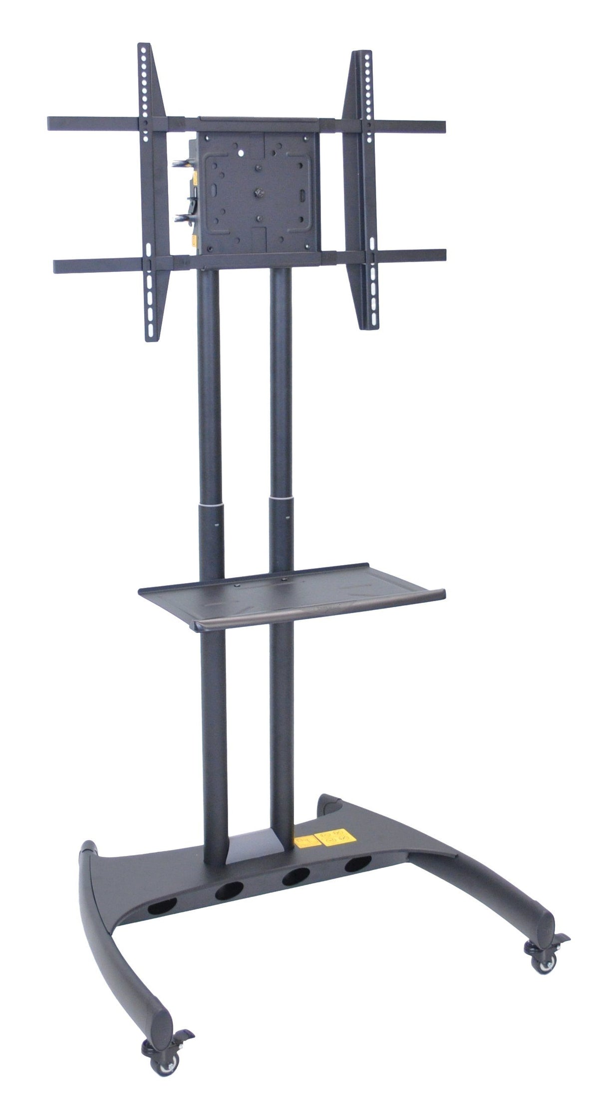 Luxor Adjustable Height Flat Panel Cart W/ Accessory Shelf