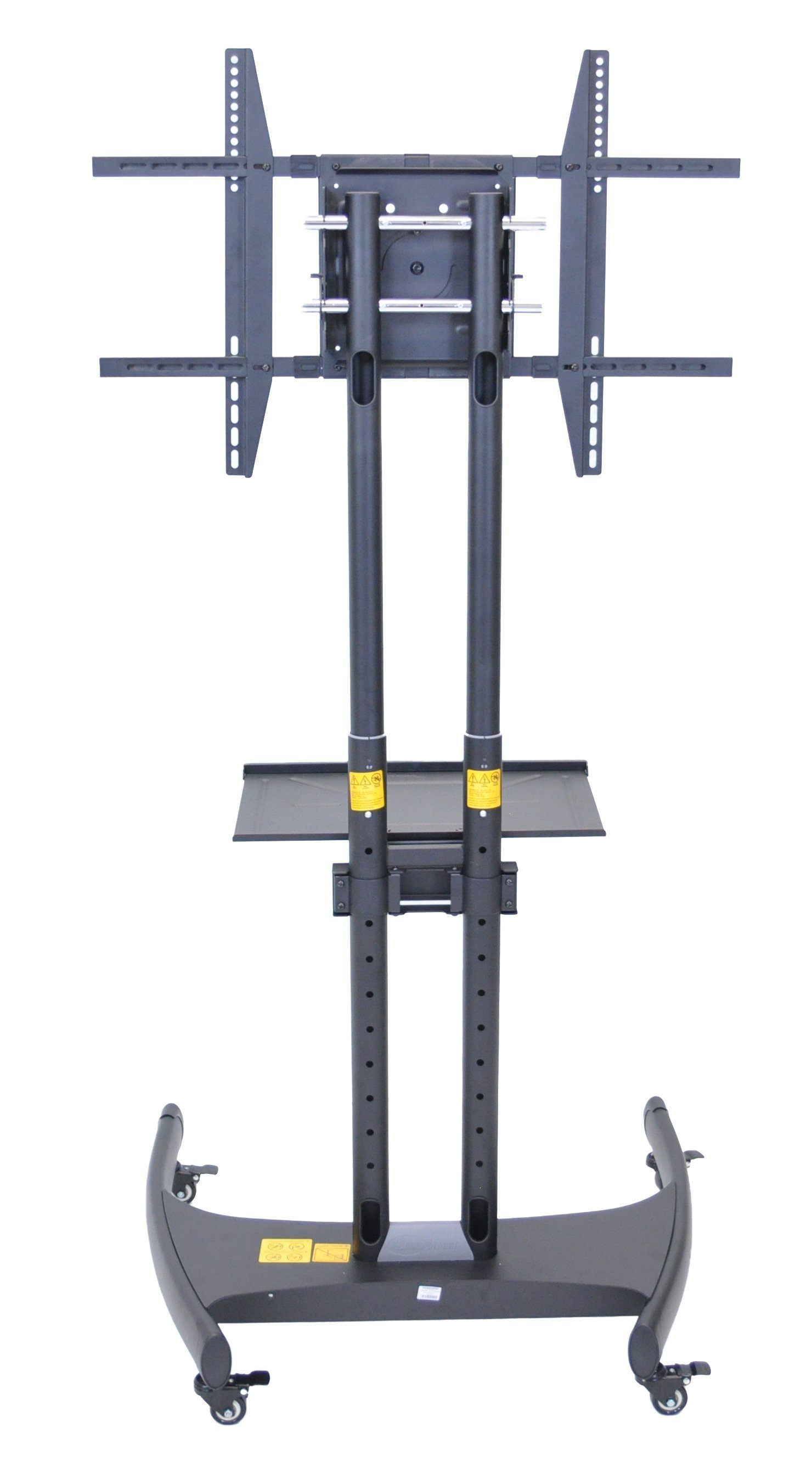 Luxor Adjustable Height Flat Panel Cart W/ Accessory Shelf