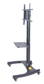 Luxor Adjustable Height Flat Panel Cart W/ Accessory Shelf