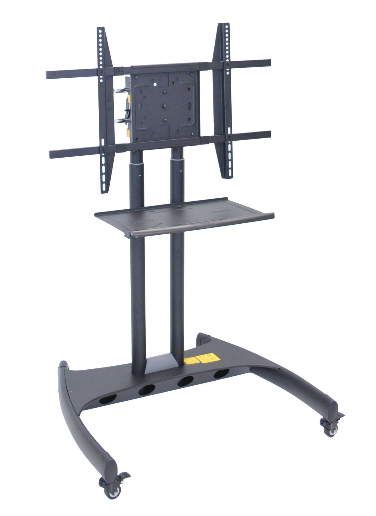Luxor Adjustable Height Flat Panel Cart W/ Accessory Shelf