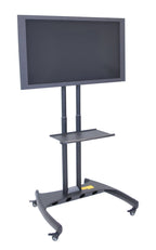 Luxor Adjustable Height Flat Panel Cart W/ Accessory Shelf