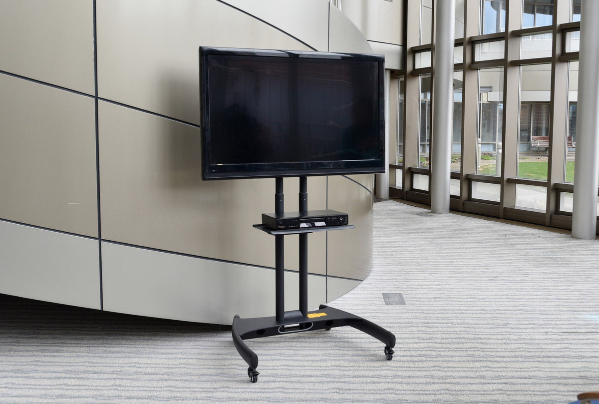 Luxor Adjustable Height Rolling Flat Panel Cart W/
