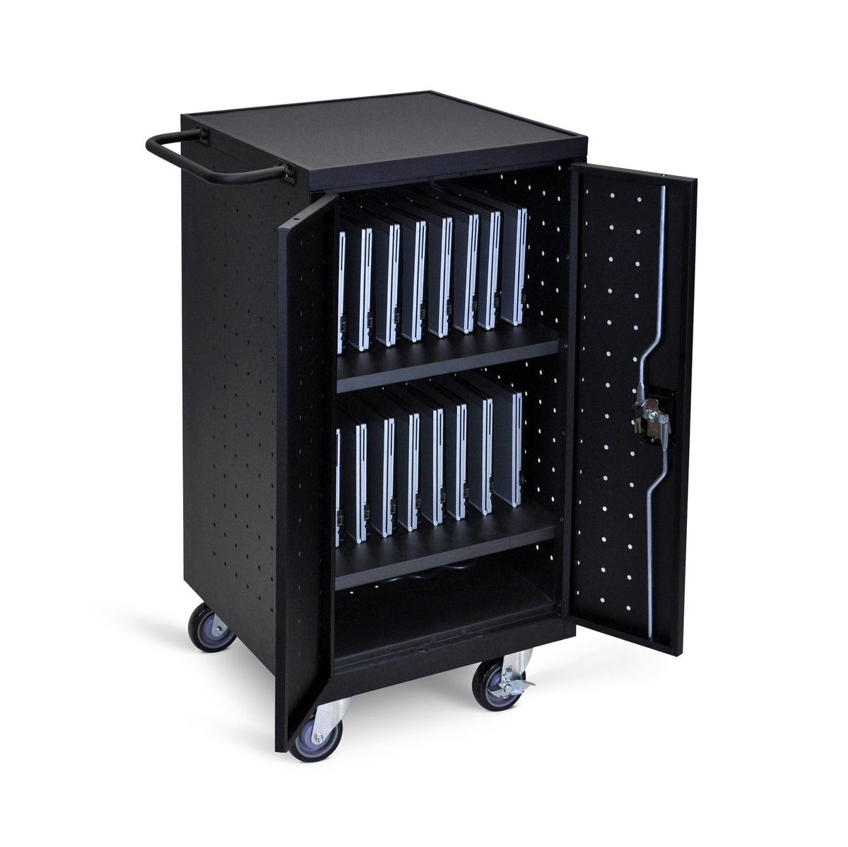 Luxor Black 18 Laptop Computer Charging Cart