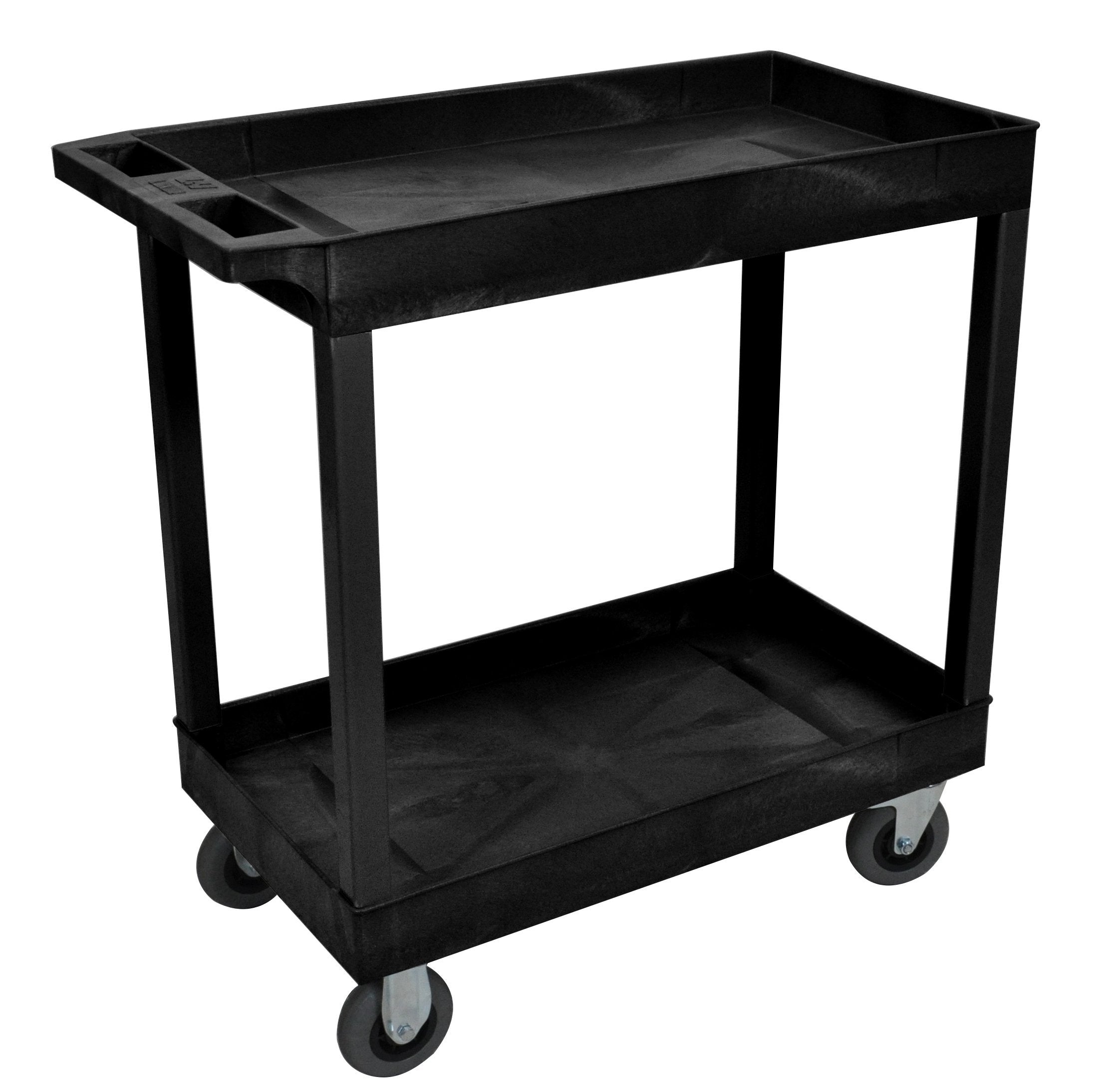 Luxor Black 18x32 2 Tub Cart W/ SP5 Casters