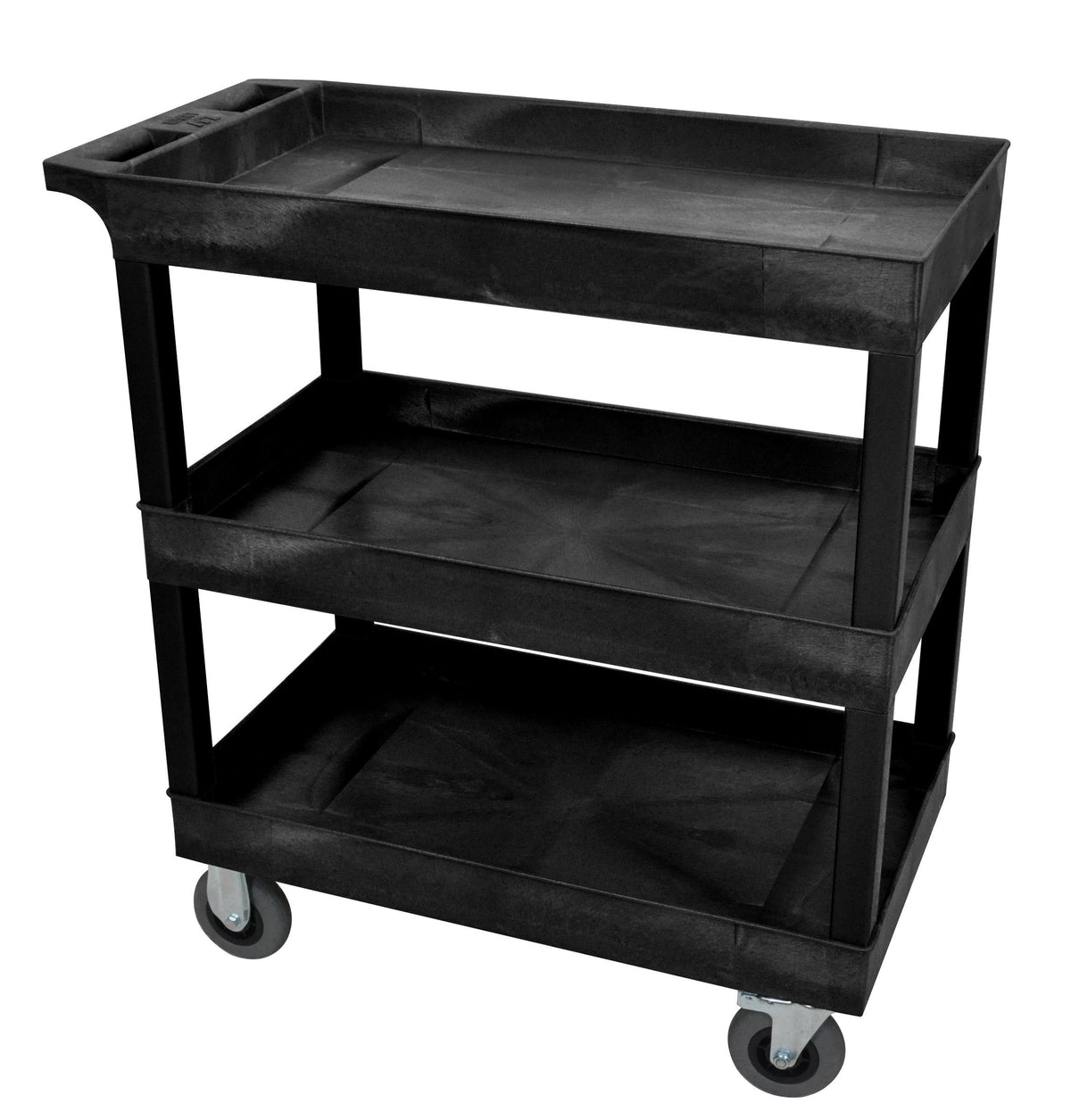 Luxor Black 18x32 3 Tub Cart W/ SP5 Casters