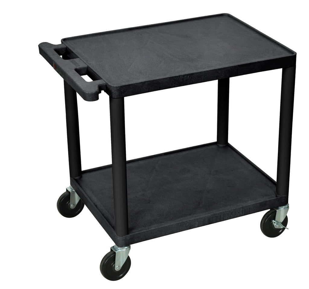 Luxor Black 2 Shelf A/V Cart 26’’ H