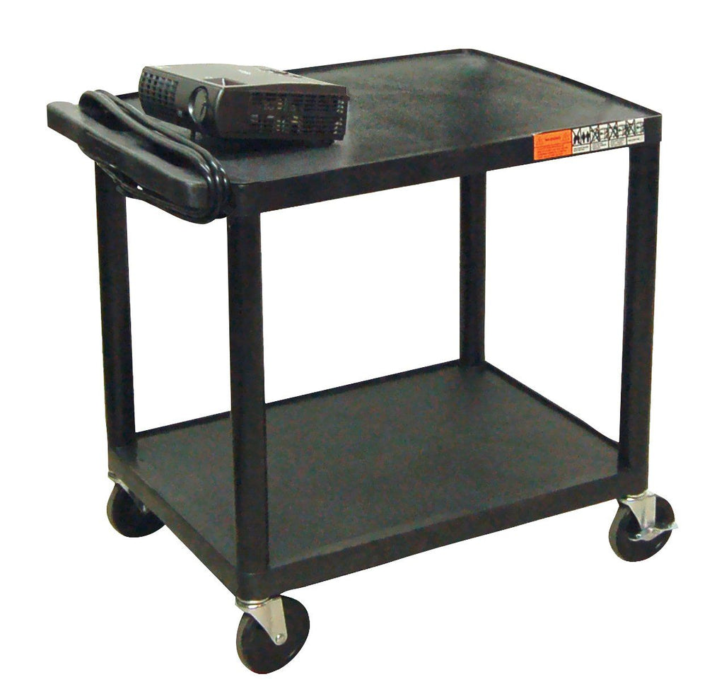 Luxor Black 2 Shelf A/V Cart 26’’ H