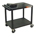 Luxor Black 2 Shelf A/V Cart 26’’ H