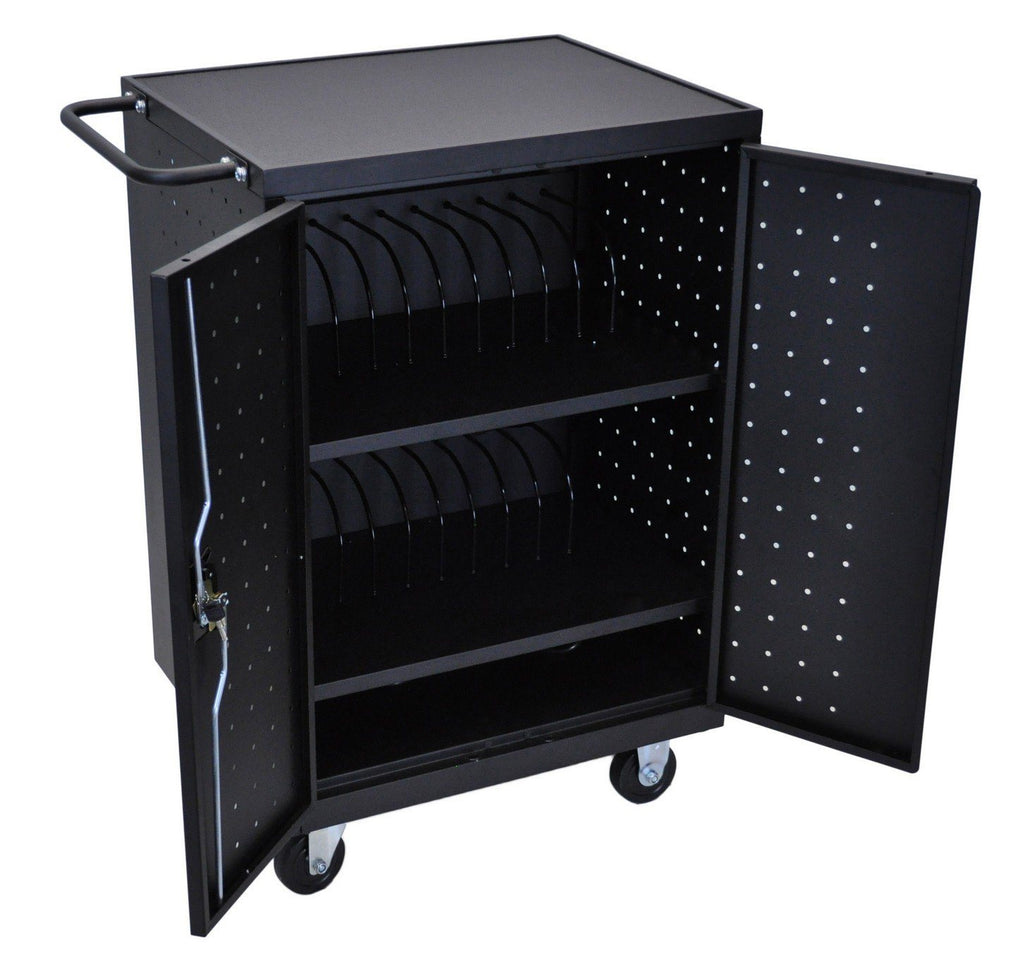 Luxor Black 24 Laptop Computer Charging Cart