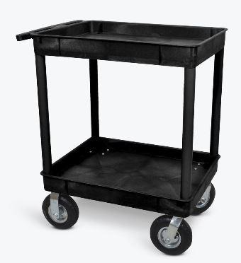 Luxor Black 24x32 2 Tub Cart W/ P8 Casters