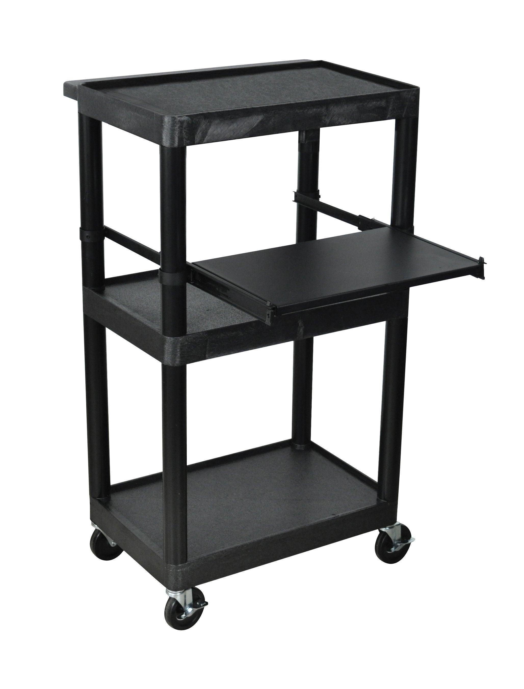 Luxor Black 3 Shelf Endura Presentation Cart