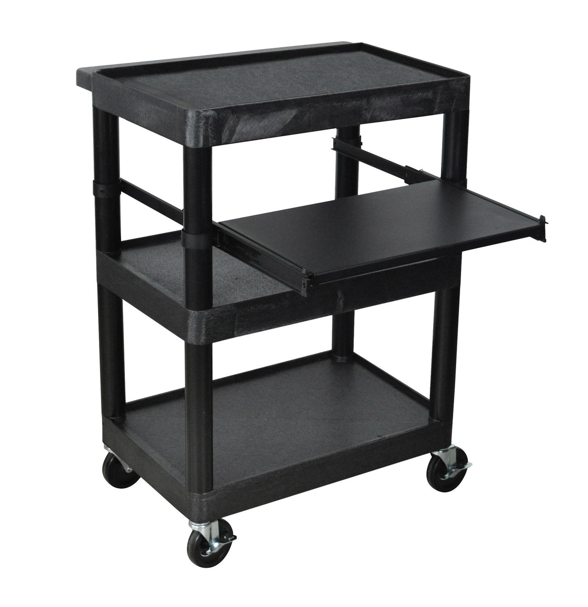 Luxor Black 3 Shelf Endura Presentation Cart