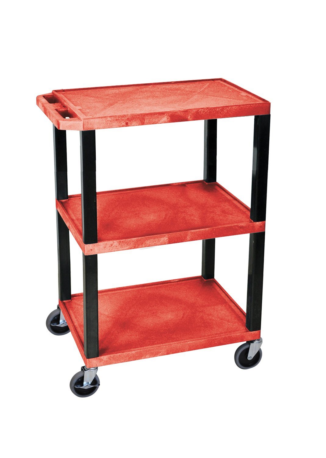 Luxor Black 3 Shelf Specialty Utility Cart