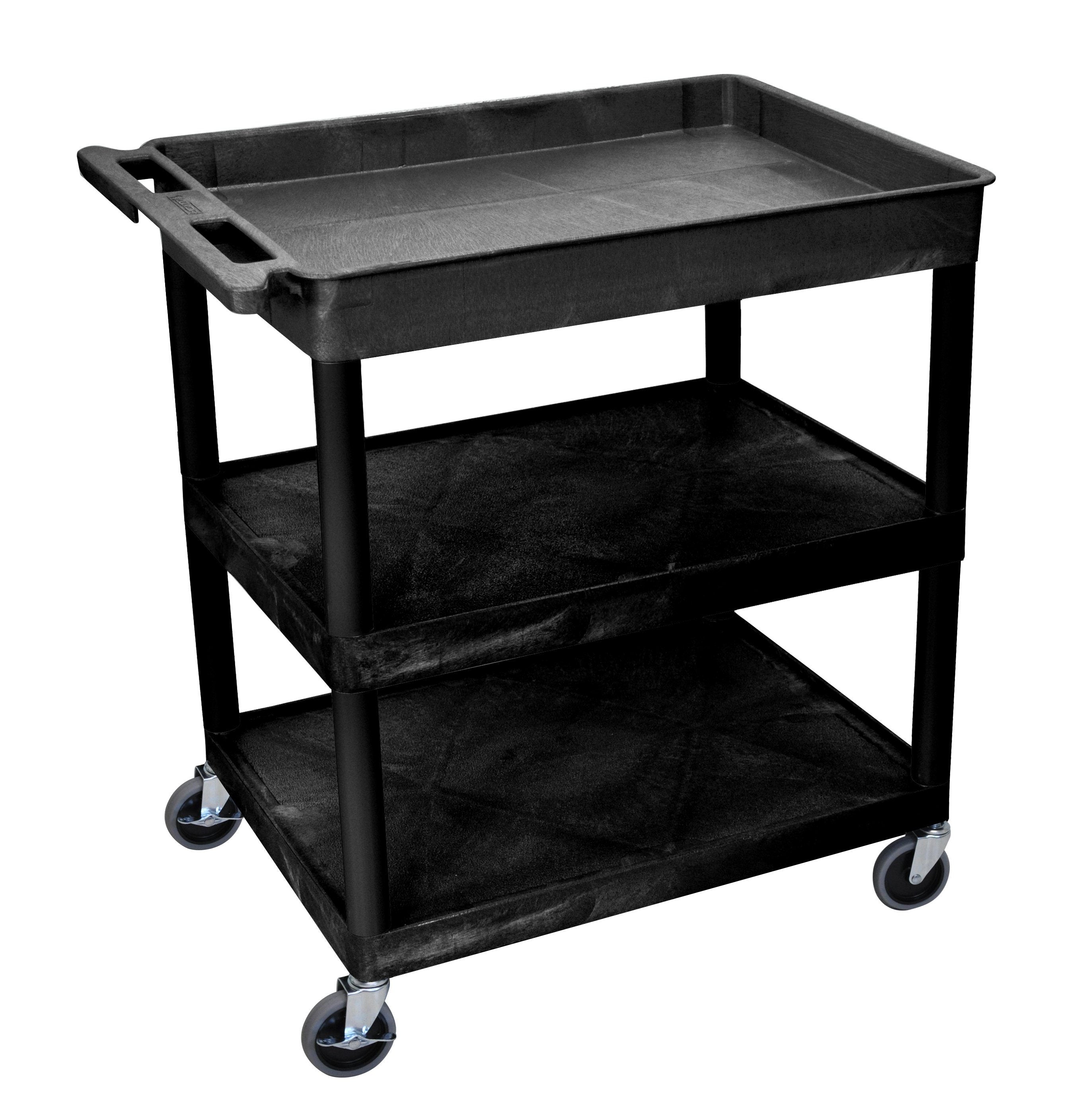 Luxor Black 3 shelf (Tub Flat Flat) w/CABINET