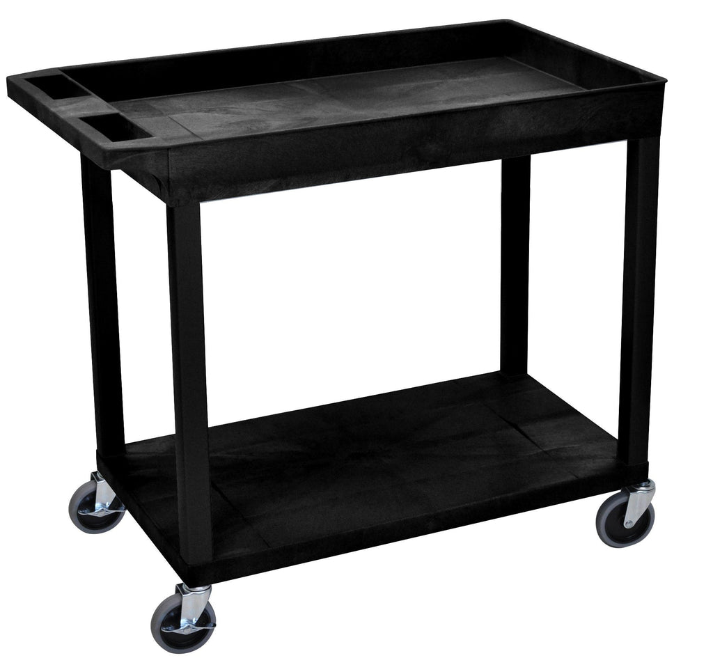 Luxor Black EC12 18x32 Cart 1 Tub/ 1 Flat Shelf