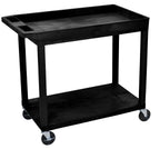 Luxor Black EC12 18x32 Cart 1 Tub/ 1 Flat Shelf