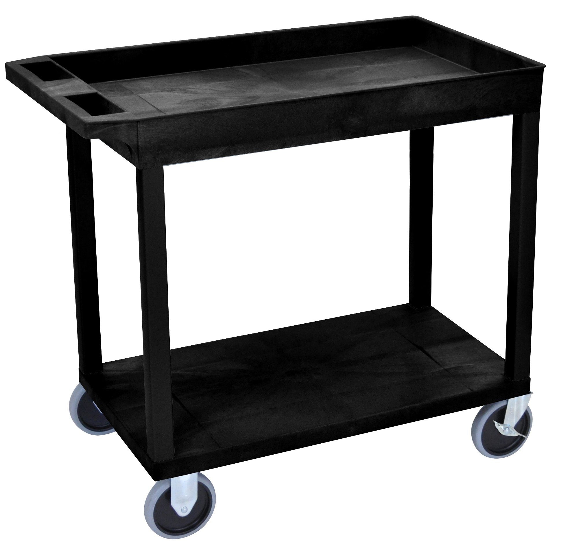 Luxor Black EC12HD 18x32 Cart 1 Tub with 1 Flat Shelf