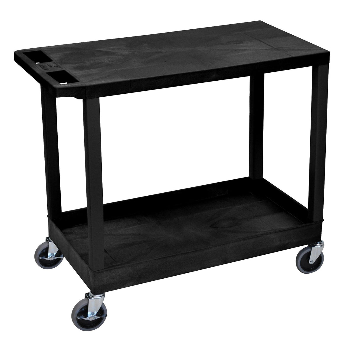 Luxor Black EC21 18x32 Cart with 1 Tub Shelf with 1 Flat