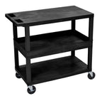 Luxor Black EC212-B 18x32 Cart 2 Flat/1 Tub Shelves