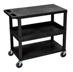 Luxor Black EC212-B 18x32 Cart 2 Flat/1 Tub Shelves