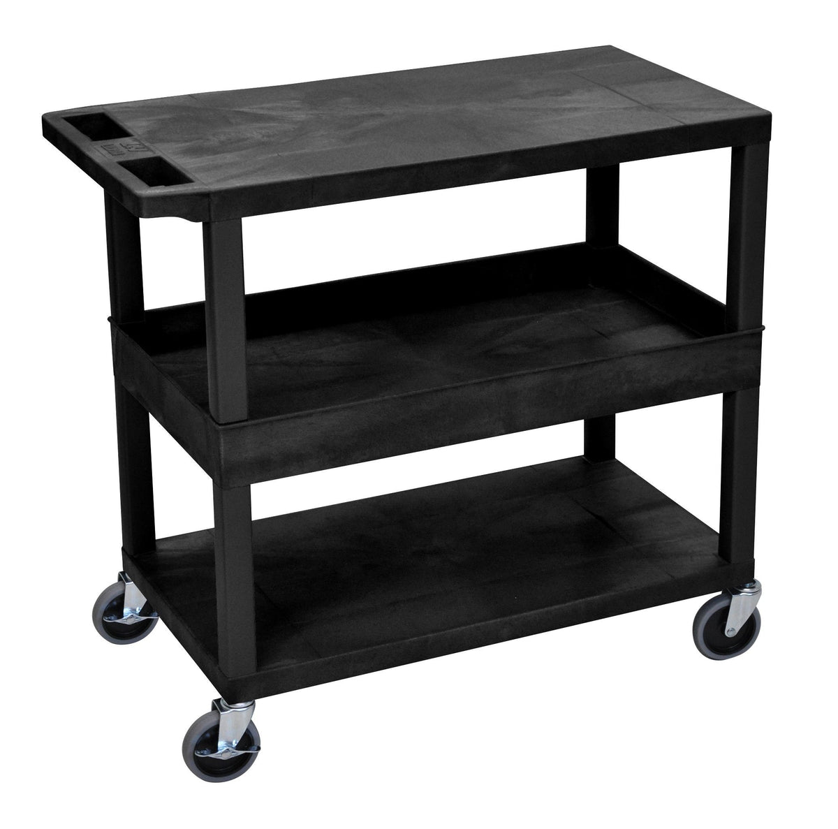 Luxor Black EC212-B 18x32 Cart 2 Flat/1 Tub Shelves