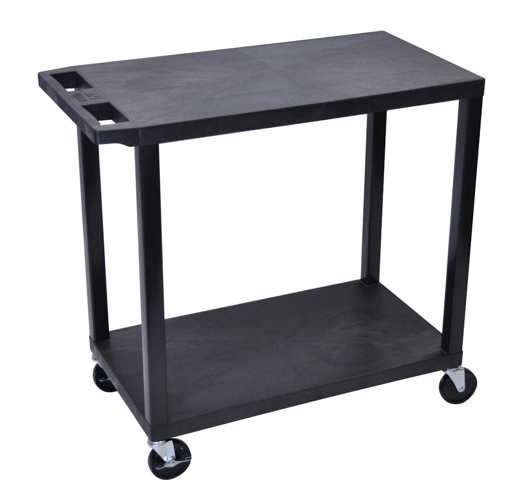 Luxor Black EC22-B 18x32 Cart with 2 Flat Shelves