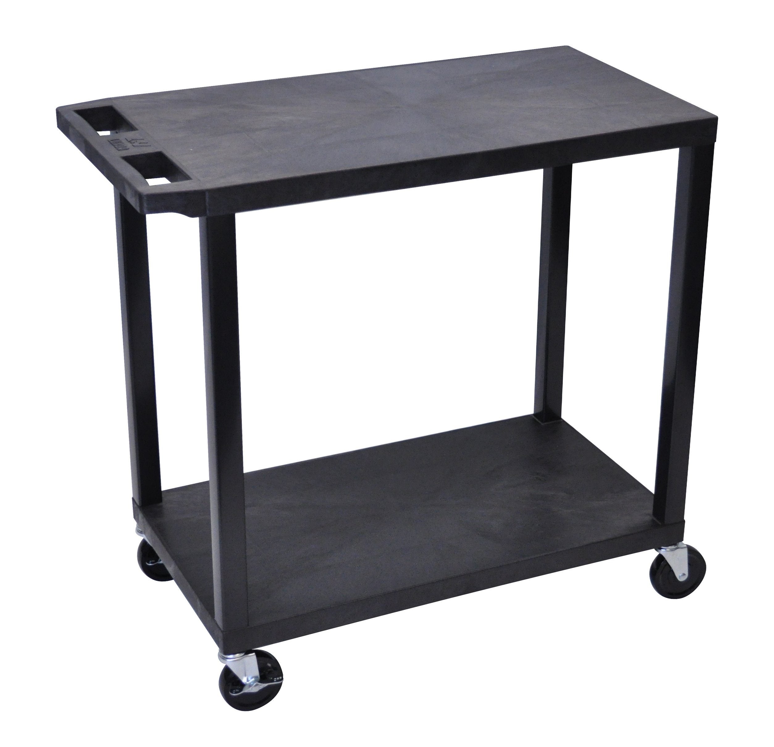 Luxor Black EC22-B 18x32 Cart with 2 Flat Shelves