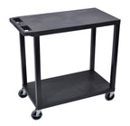 Luxor Black EC22-B 18x32 Cart with 2 Flat Shelves