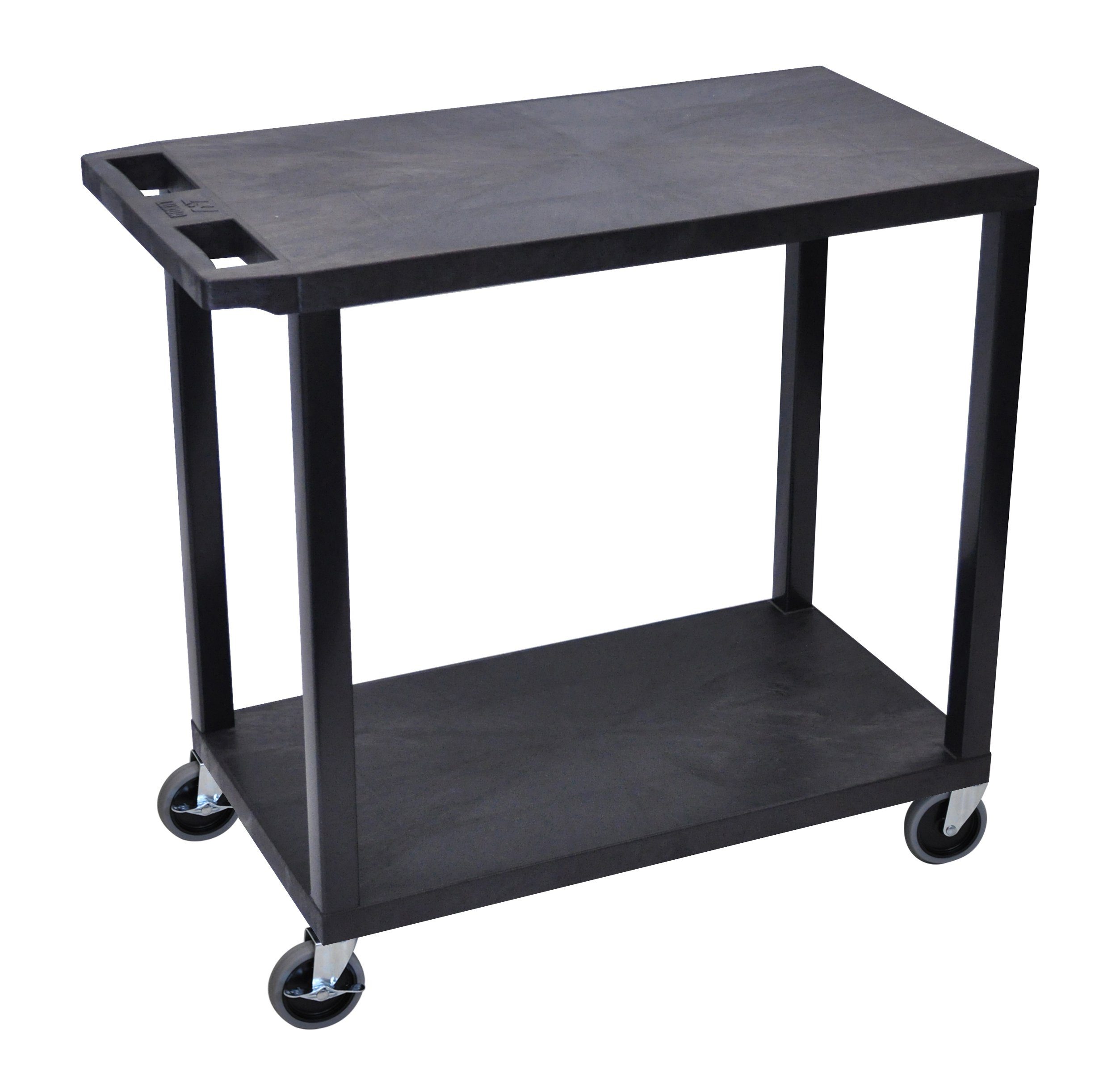 Luxor Black EC22-B 18x32 Cart with 2 Flat Shelves