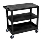 Luxor Black EC221-B 18x32 Cart 2 Flat/1 Tub Shelves