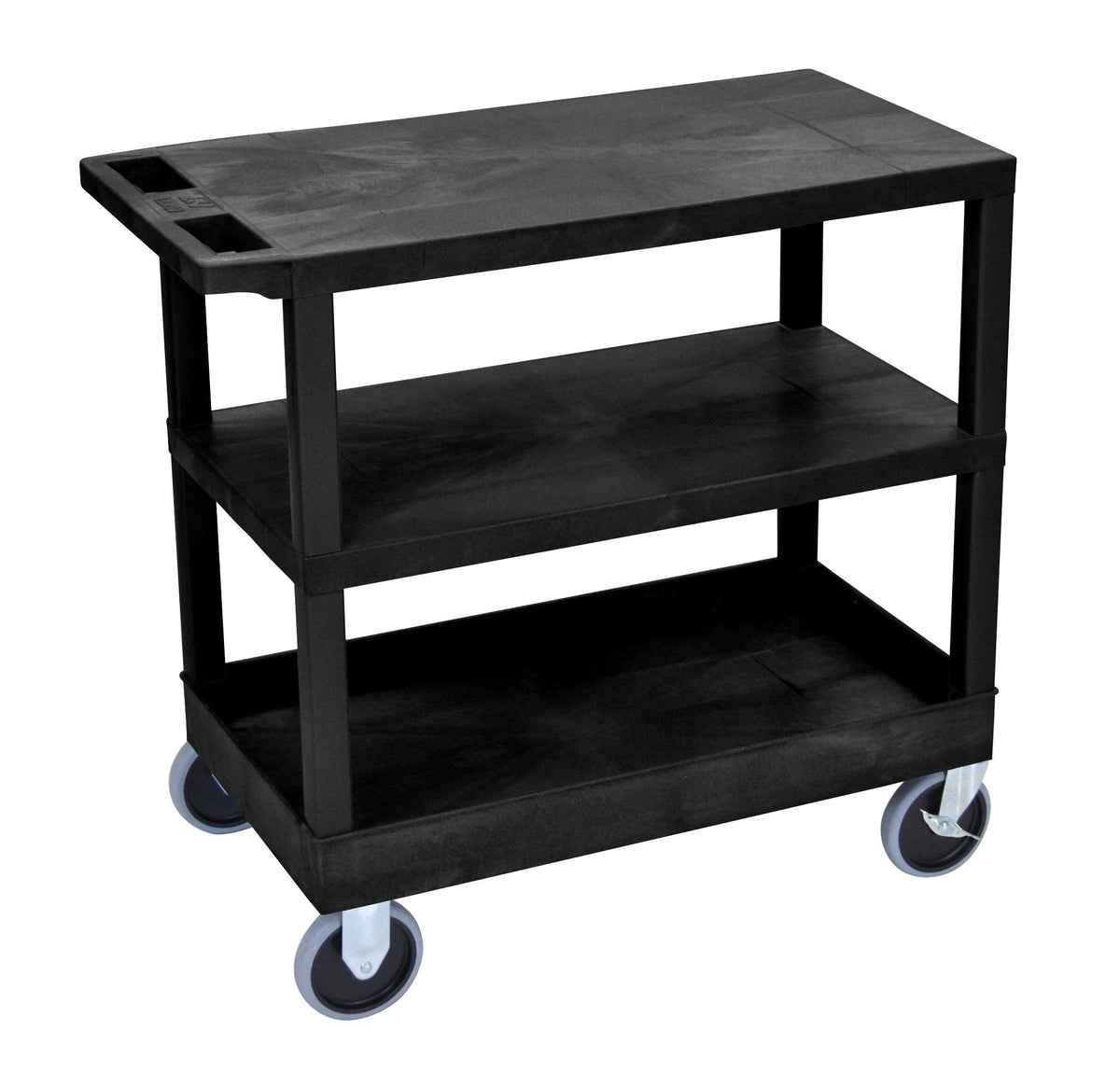 Luxor Black EC221HD-B 18x32 Cart 2 Flat/1 Tub Shelves