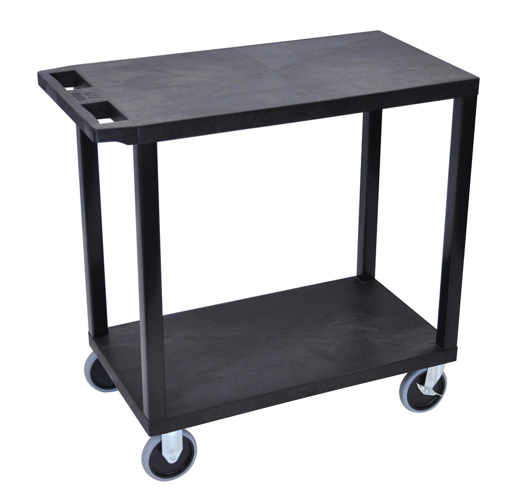 Luxor Black EC22HD-B 18x32 Cart with 2 Flat Shelves