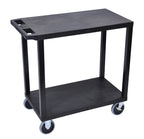 Luxor Black EC22HD-B 18x32 Cart with 2 Flat Shelves