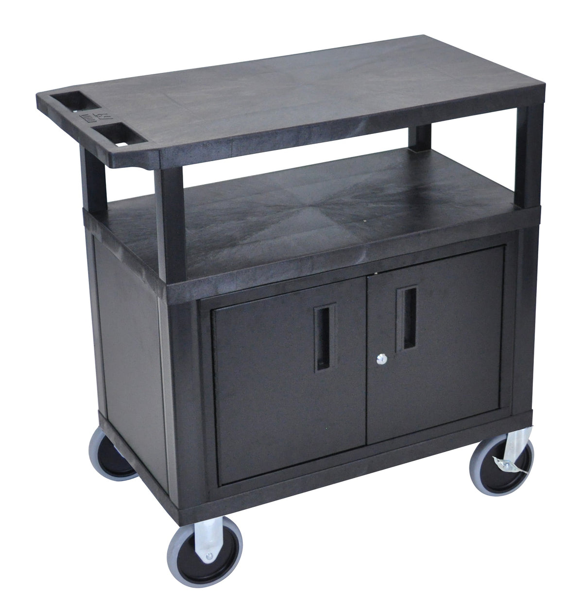 Luxor Black EC34CHD-B 18x32 Cart W/ 3 Shelves Cabinet &