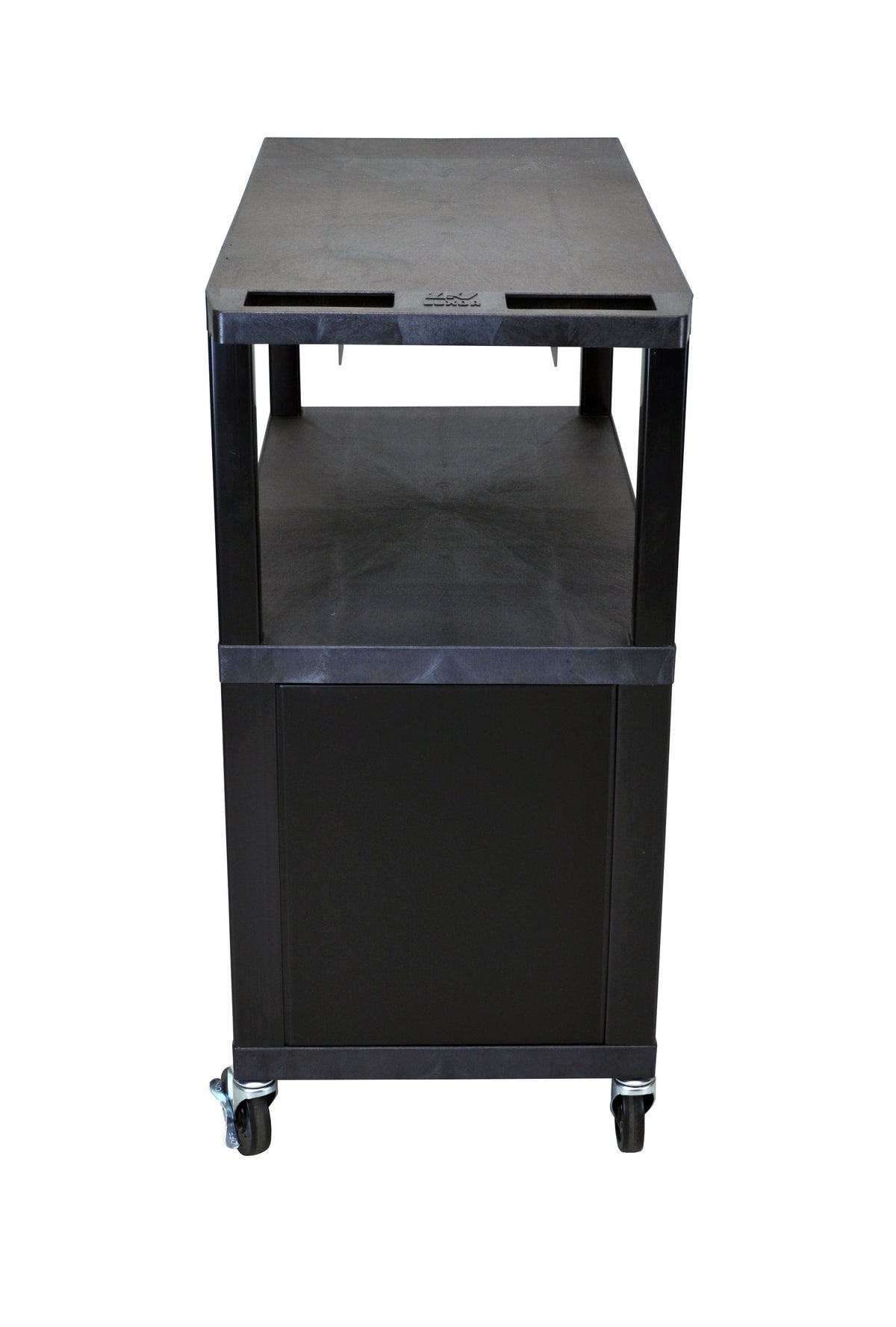 Luxor Black EC38C-B 18x32 Cart W/ 3 Shelves and Cabinet