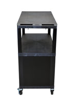 Luxor Black EC38C-B 18x32 Cart W/ 3 Shelves and Cabinet