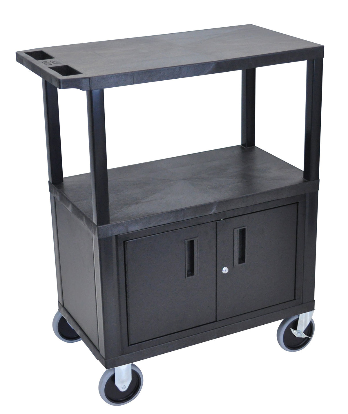 Luxor Black EC38CHD-B 18x32 Cart W/ 3 Shelves Cabinet &