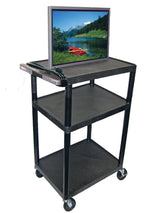 Luxor Black Endura 3 Shelf Presentation Cart 54 1/4’’H