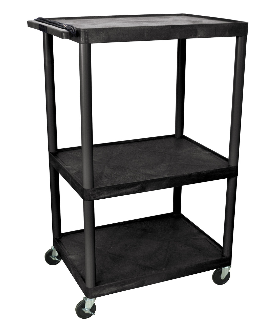 Luxor Black Endura 3 Shelf Presentation Cart 54 1/4’’H