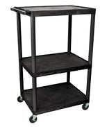 Luxor Black Endura 3 Shelf Presentation Cart 54 1/4’’H