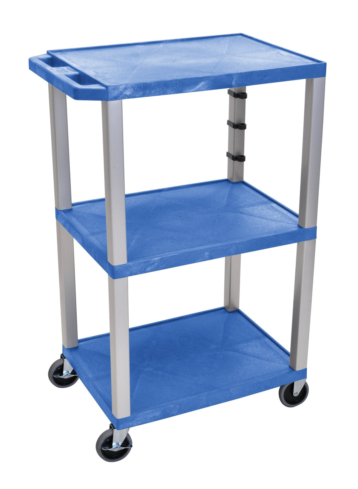 Luxor Black Tuffy 3 Shelf 42’’ AV Cart W/ Cabinet