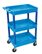 Luxor Blue 3 Shelf Tub Cart