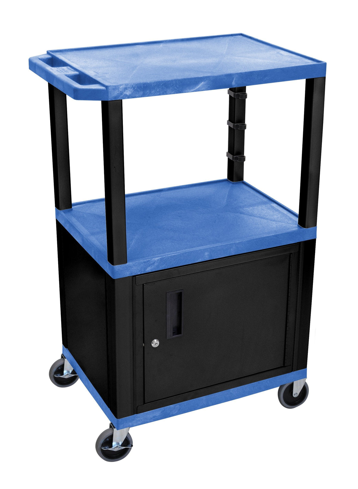 Luxor Blue Tuffy 3 Shelf 42’’ AV Cart W/ Nickel Legs