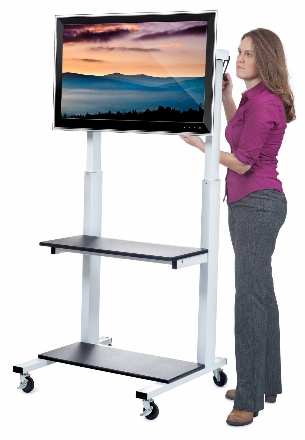 Luxor CLCD Crank Adjustable Flat Panel TV Cart