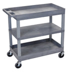 Luxor EC121 Gray 18x.32 Cart 2 Tub with 1 Flat Shelf