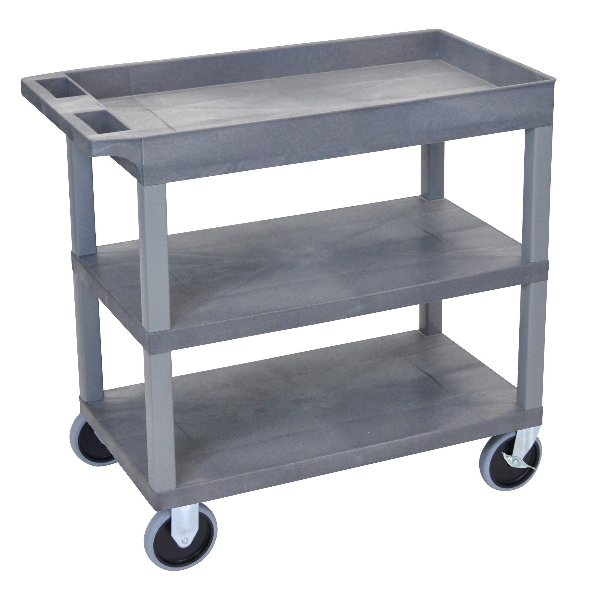 Luxor EC122HD 18x32 Gray Cart 2 Flat with 1 Tub Shelf