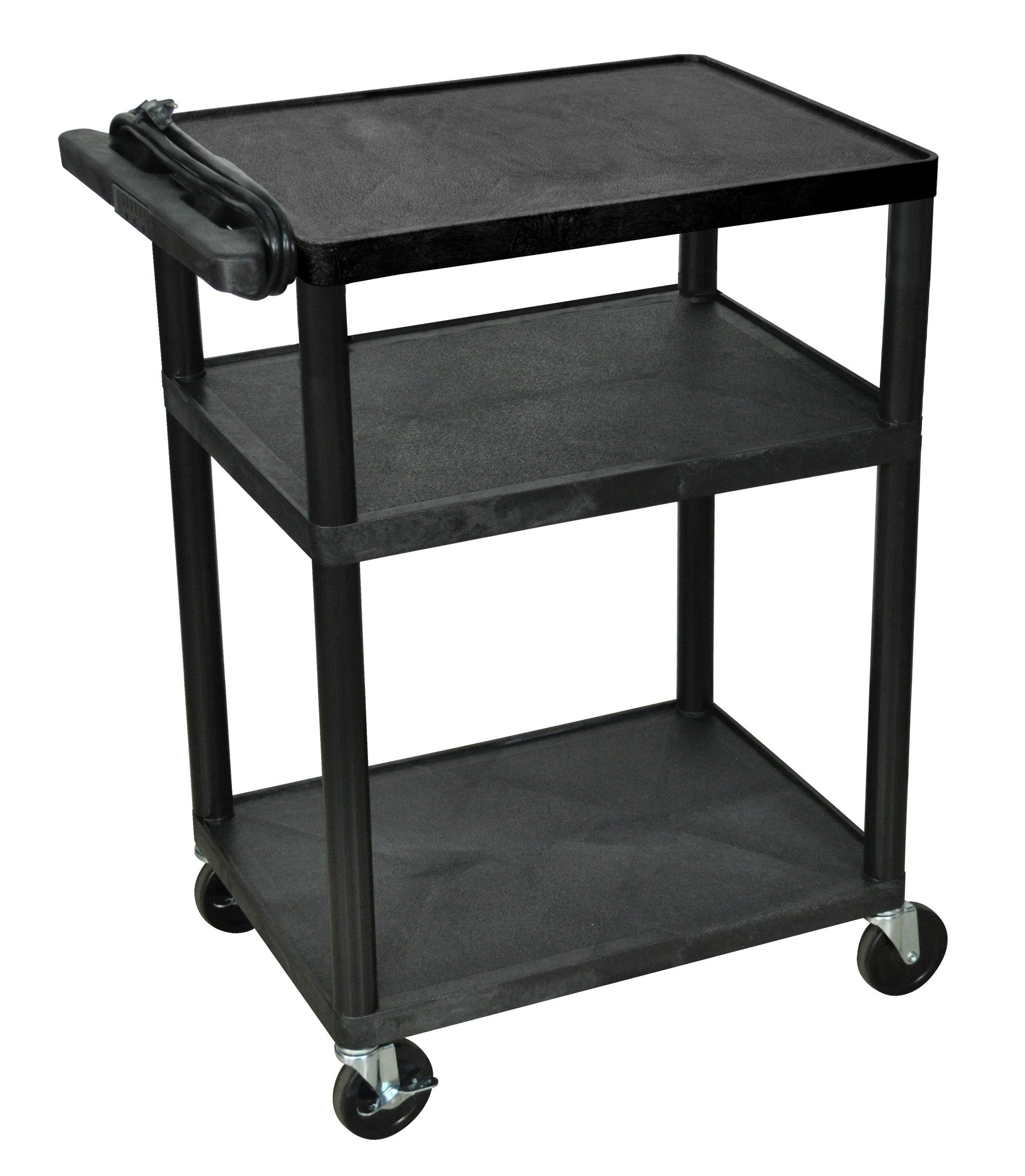Luxor Endura 3 Shelf Black Presentation Cart 34’’H