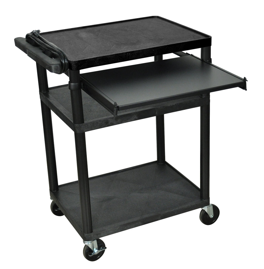 Luxor Endura Black 3 Shelf Presentation Cart 34’’ H