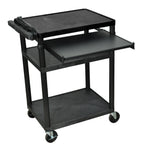 Luxor Endura Black 3 Shelf Presentation Cart 34’’ H