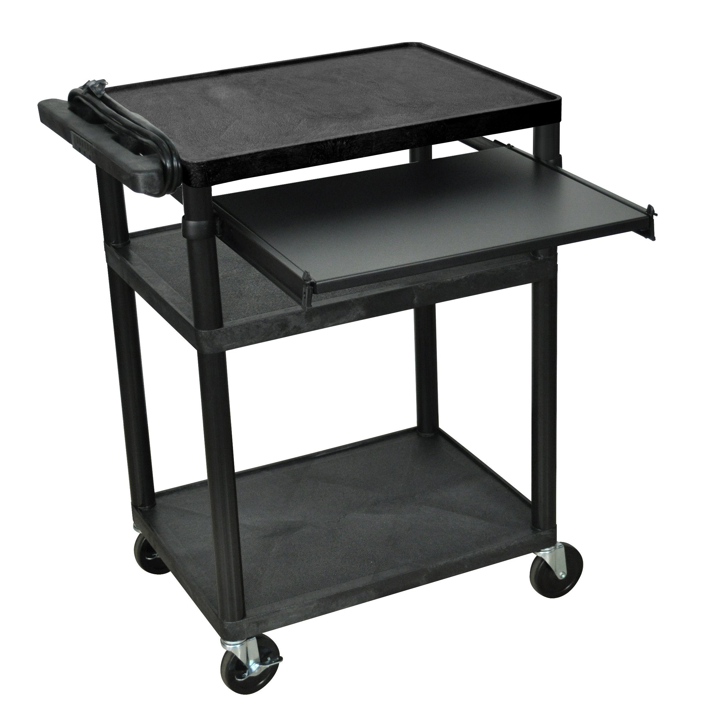 Luxor Endura Black 3 Shelf Presentation Cart 34’’ H